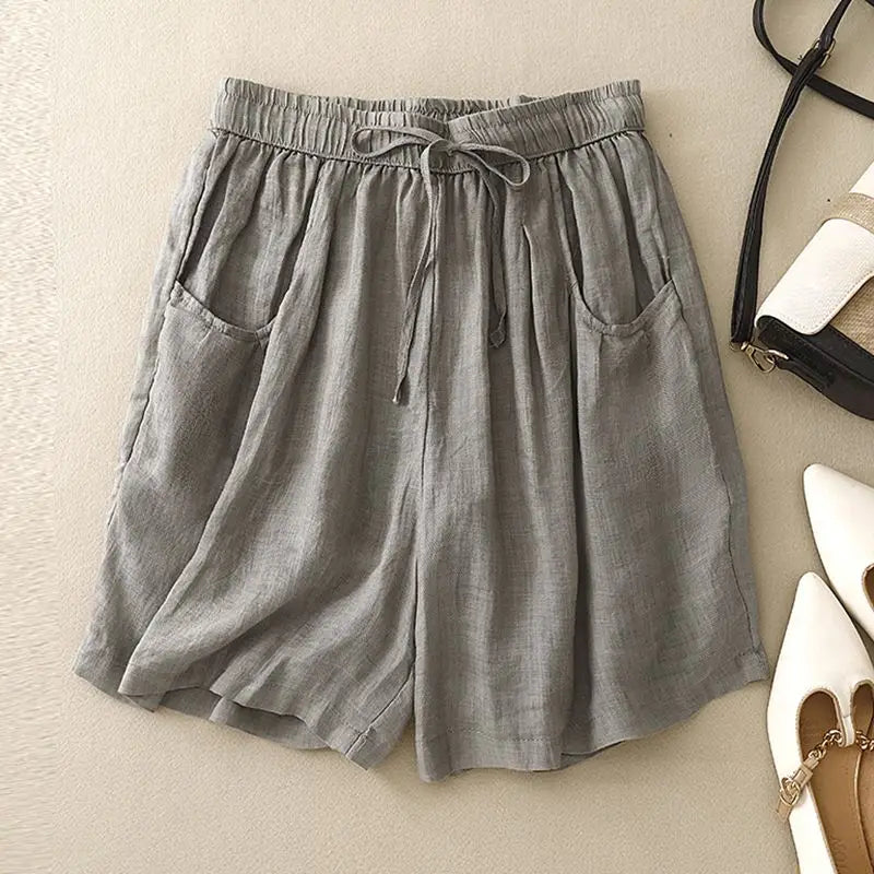 Morgan & Brooke | Relaxed Fit Drawstring Waist Cotton-Blend Shorts