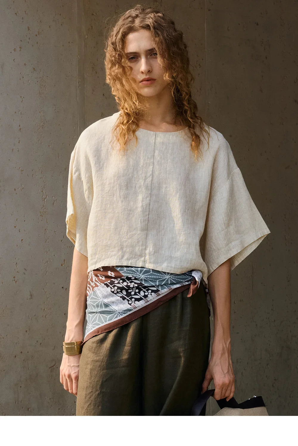 Morgan & Brooke | Flared Sleeve Linen Pullover