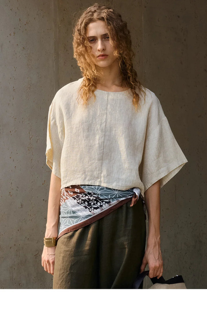 Morgan & Brooke | Flared Sleeve Linen Pullover