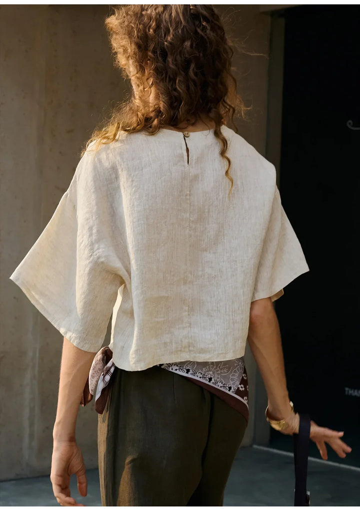 Morgan & Brooke | Flared Sleeve Linen Pullover