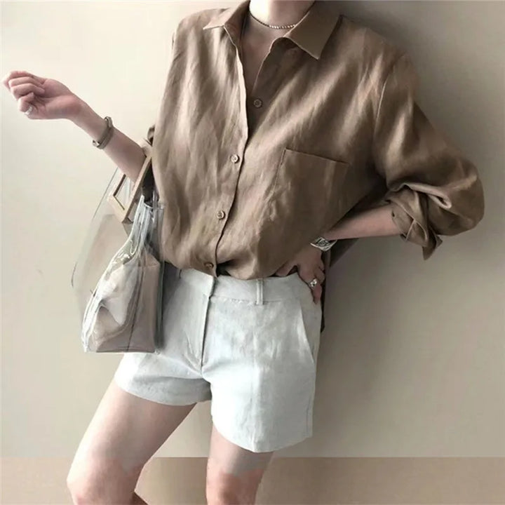 Morgan & Brooke | Open-Collar Linen Shirt