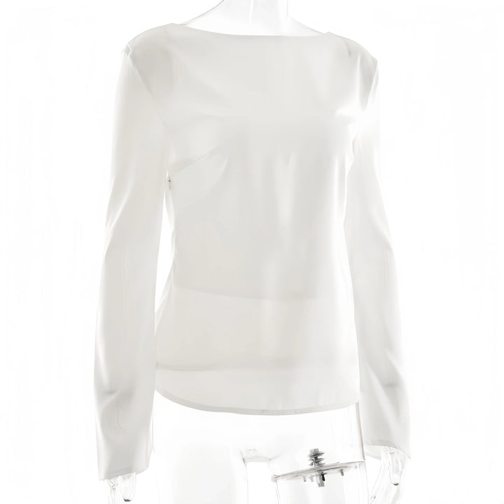 Morgan & Brooke | Long Sleeve Bell Cuff Satin Top