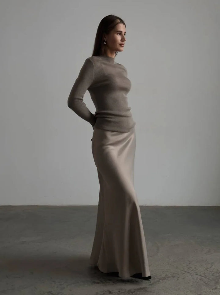 Morgan & Brooke | Fishtail Satin Maxi Skirt