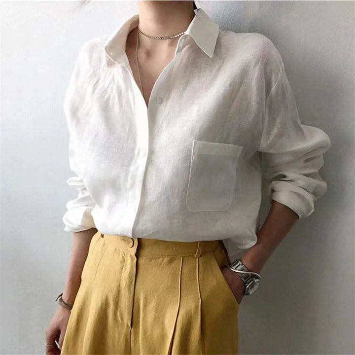 Morgan & Brooke | Open-Collar Linen Shirt