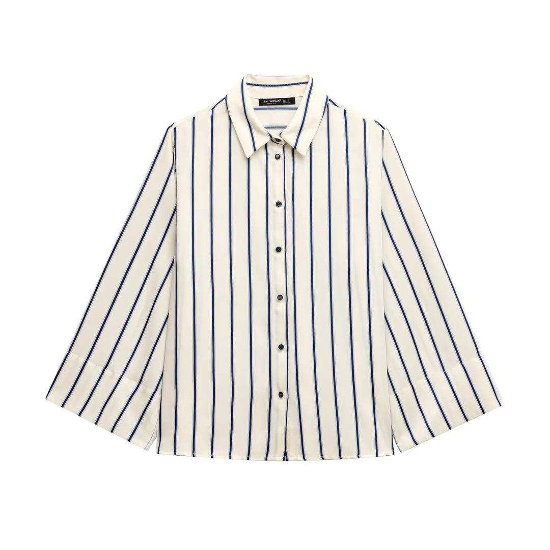 Morgan and Brooke | Striped Button-Up Blouse