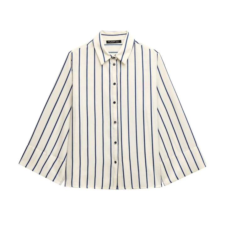 Morgan and Brooke | Striped Button-Up Blouse