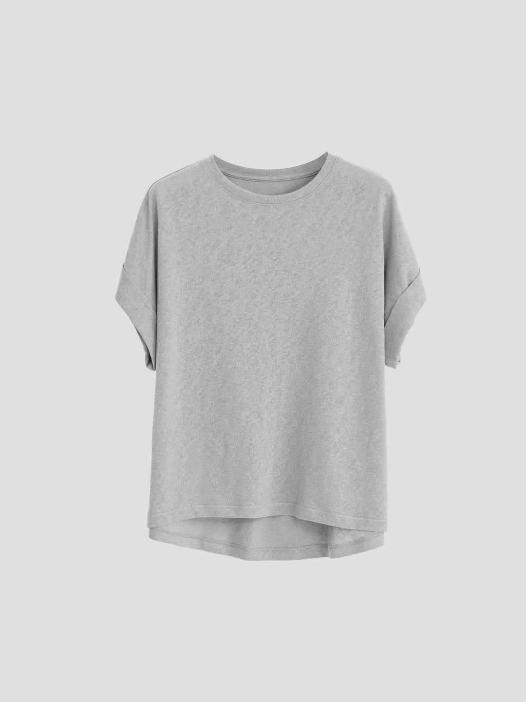 Morgan & Brooke | White Rolled-Cuff Oversized Cotton Tee
