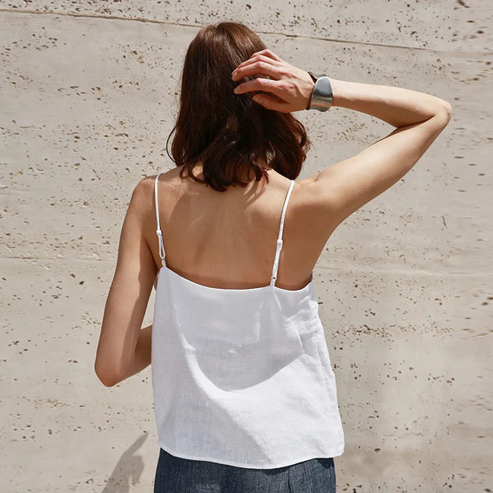 Morgan & Brooke | V-Neck Linen Camisole Top