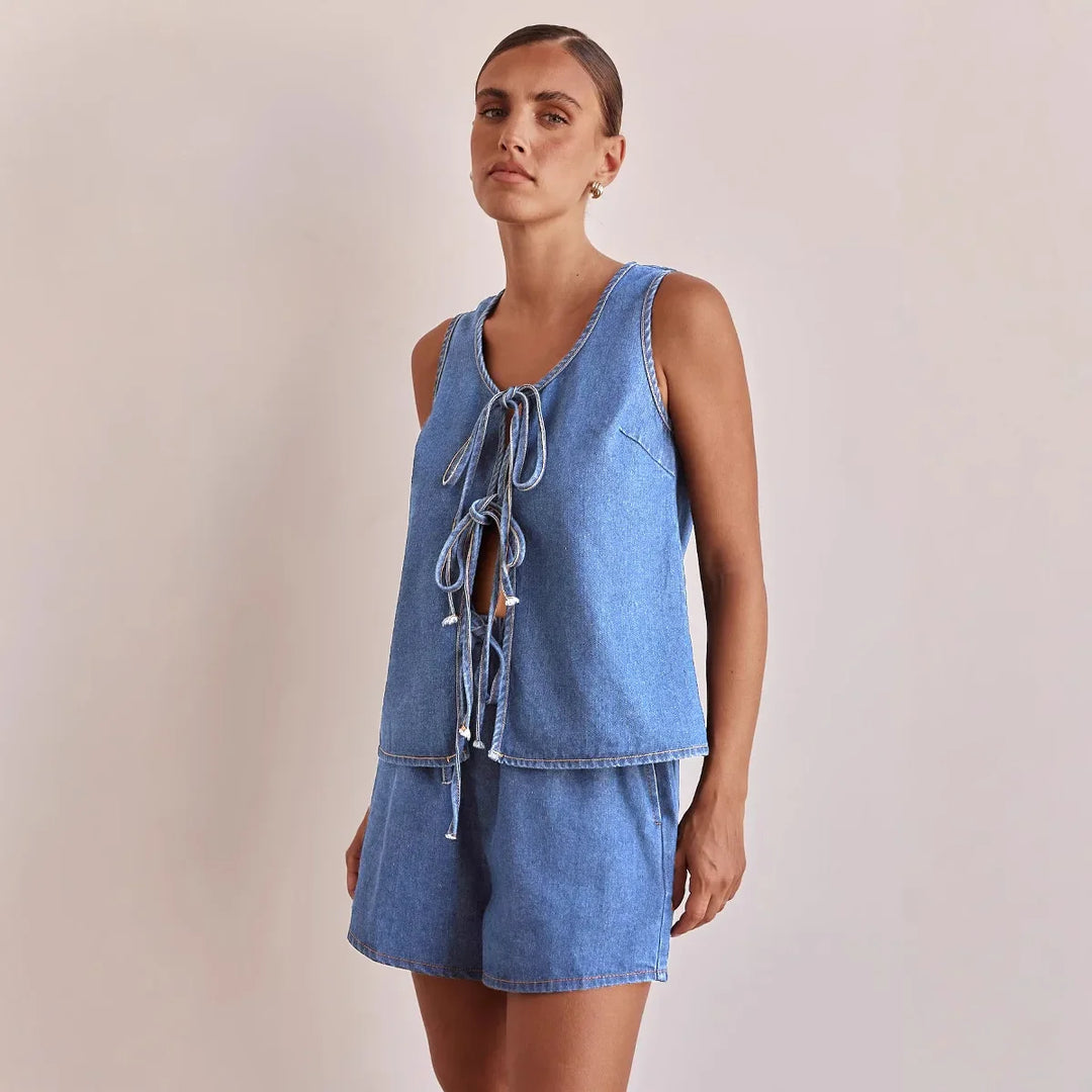 Morgan and Brooke | Denim Tie Set