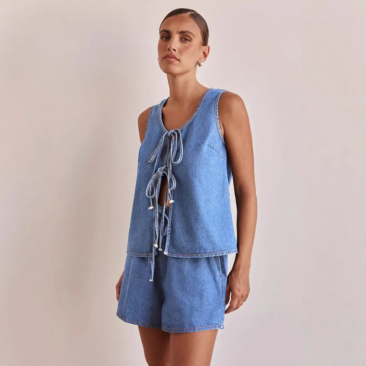 Morgan and Brooke | Denim Tie Set