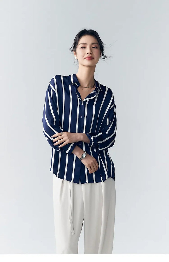 Morgan and Brooke | | Satin Blouse | Stripe