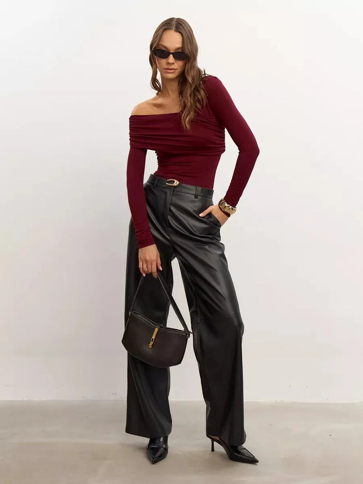 Morgan & Brooke | Off-Shoulder Stretch Knit Top