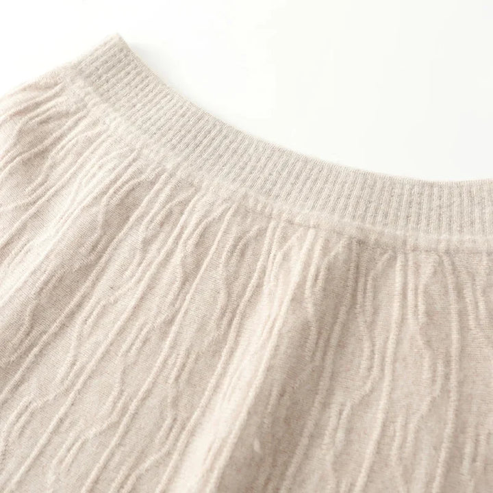 Morgan & Brooke | High-Waist Ribbed Merino Knit Skirt