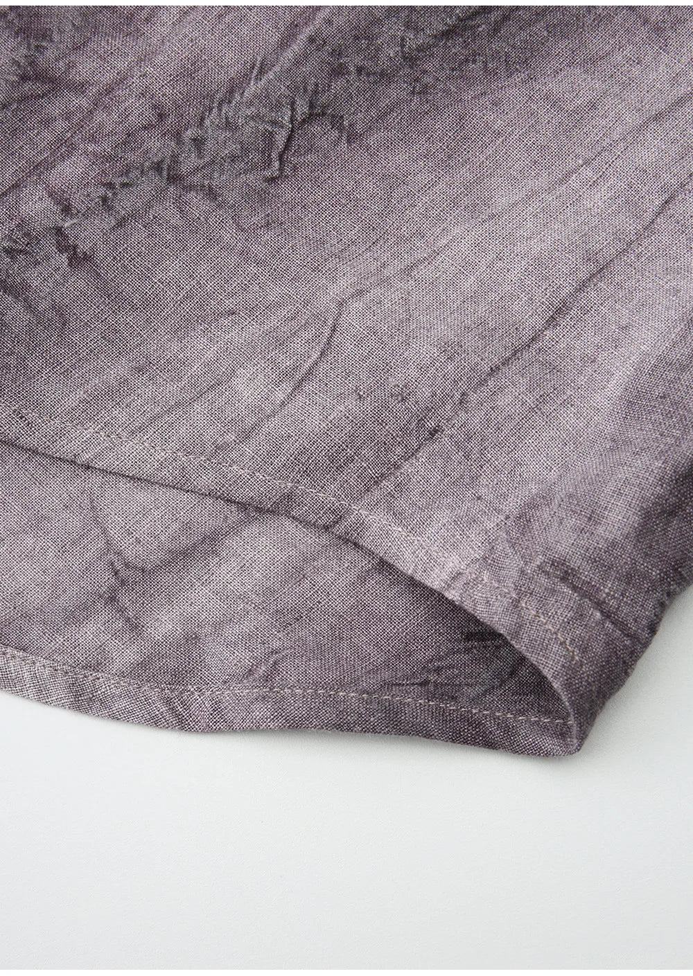 Morgan & Brooke | Natural Pleated Button-Up Linen Shirt