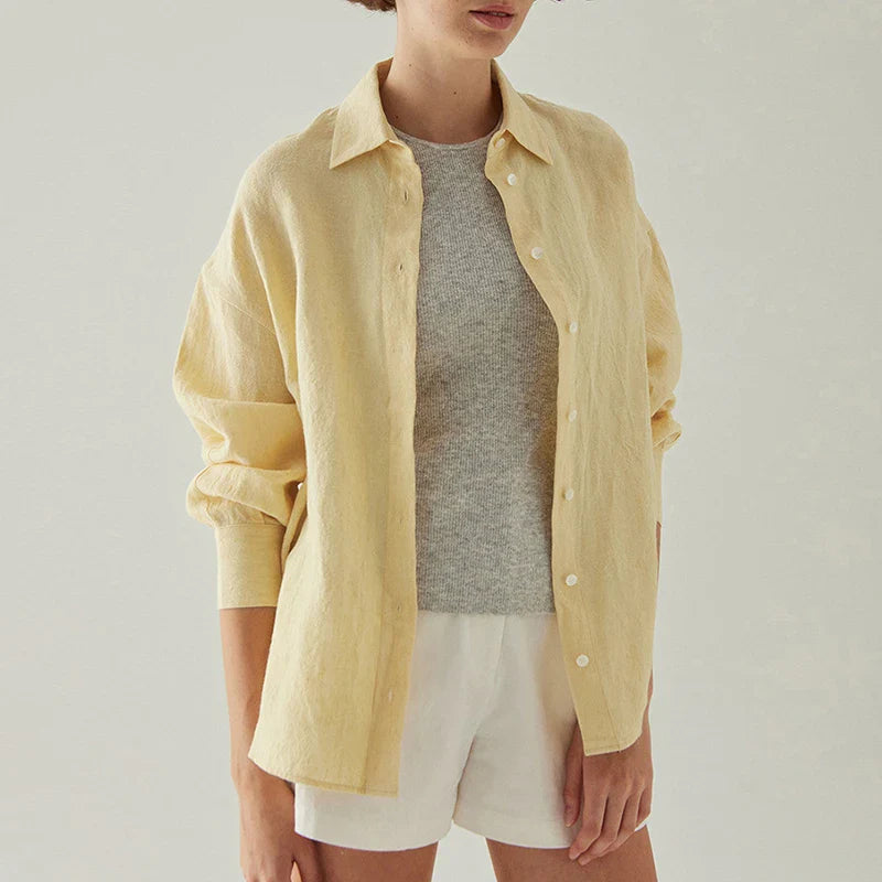 Morgan & Brooke | Slit-Hem Linen Shirt