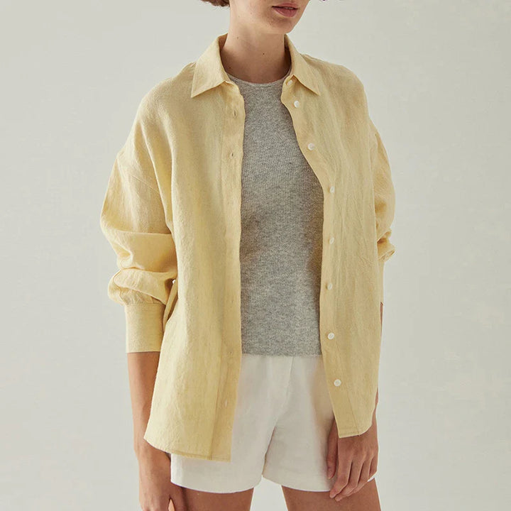 Morgan & Brooke | Slit-Hem Linen Shirt
