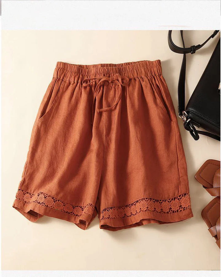 Morgan & Brooke | Embroidered Linen Shorts