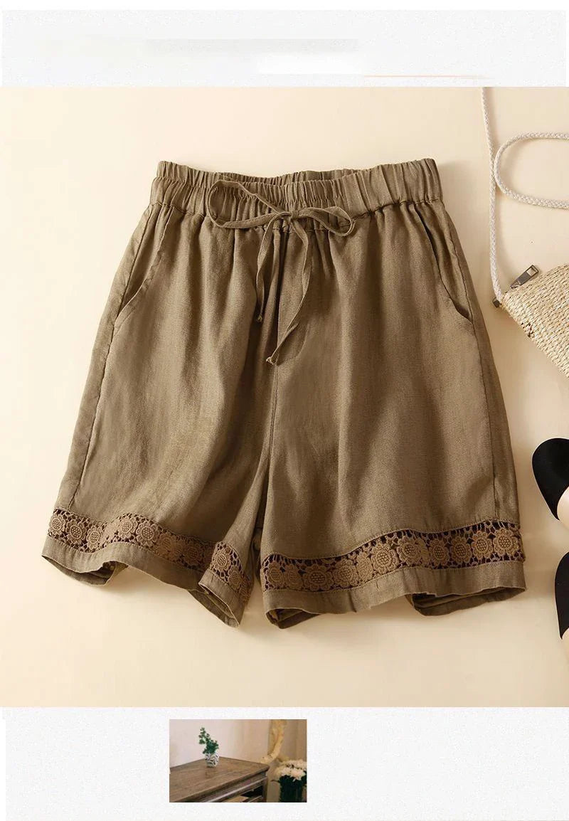 Morgan & Brooke | Embroidered Linen Shorts