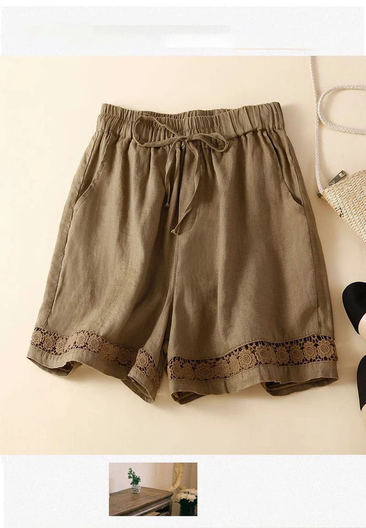 Morgan & Brooke | Embroidered Linen Shorts