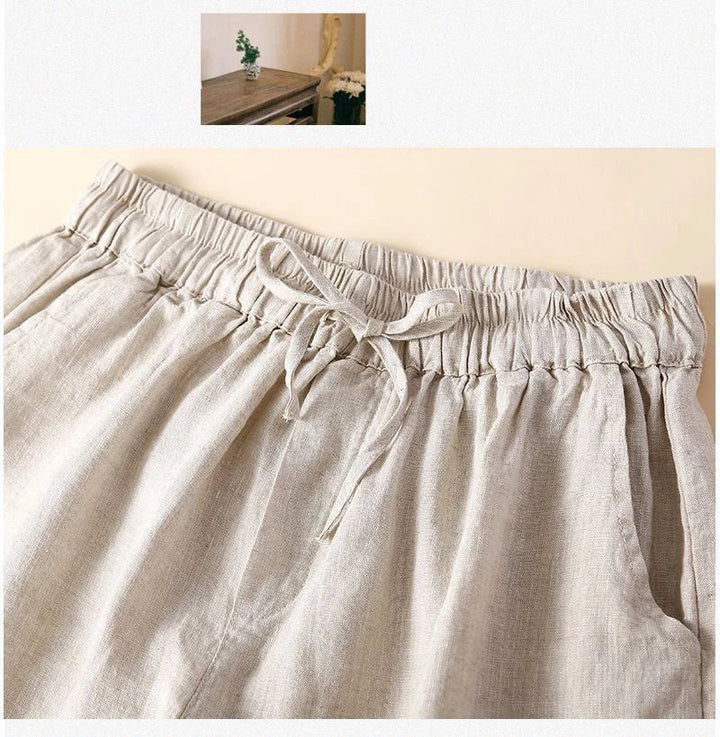Morgan & Brooke | Embroidered Linen Shorts
