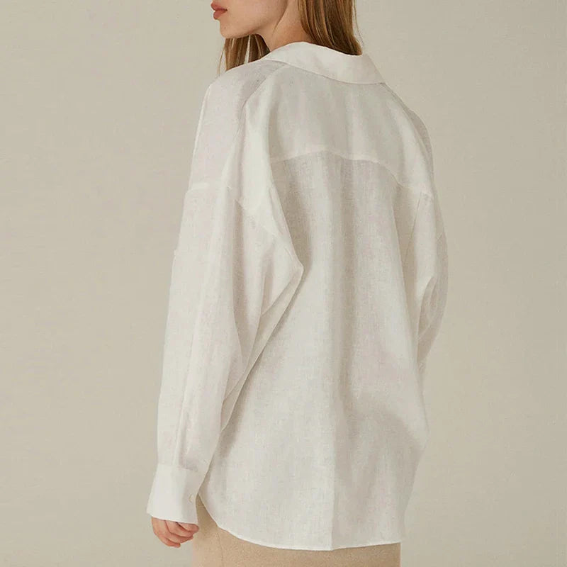 Morgan & Brooke | Slit-Hem Linen Shirt