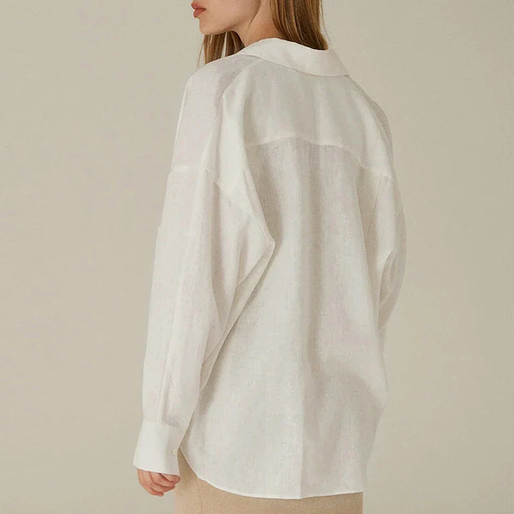 Morgan & Brooke | Slit-Hem Linen Shirt