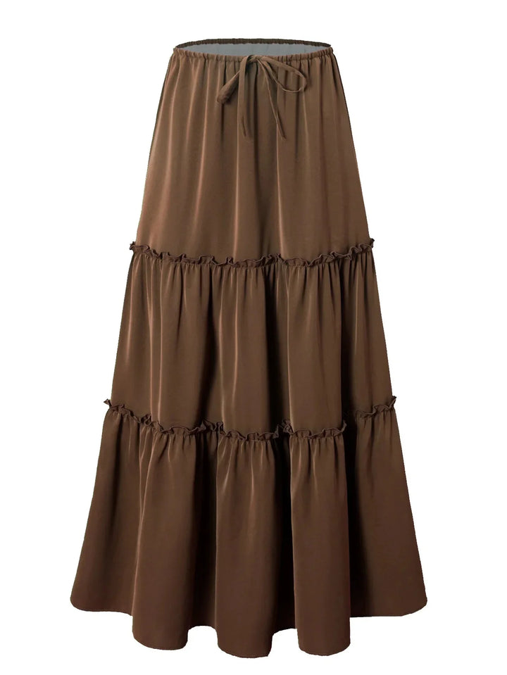 Morgan & Brooke | Printed Tiered Lightweight Maxi Skirt
