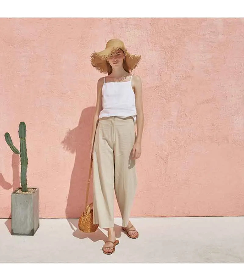 Morgan & Brooke | Satin-Strap Linen Cami