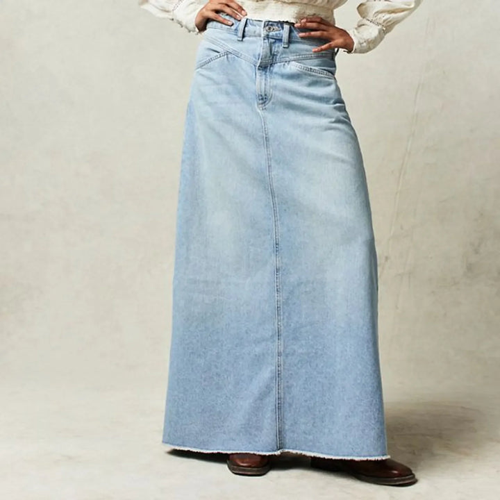Morgan & Brooke | Blue High-Waist A-Line Denim Skirt