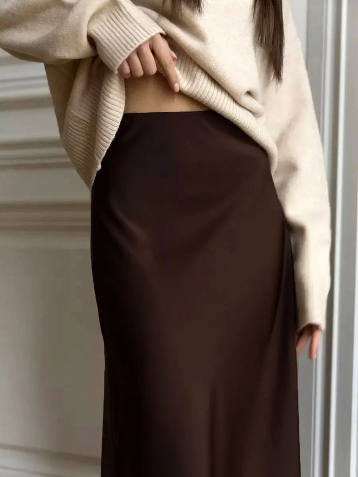 Morgan & Brooke | Fishtail Satin Maxi Skirt