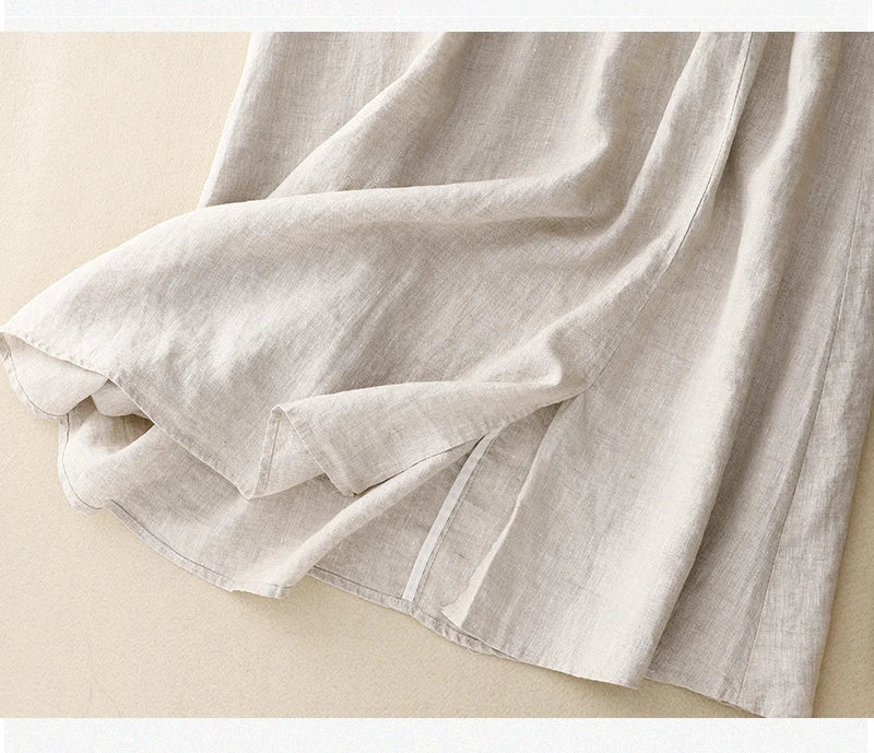 Morgan & Brooke | High-Waist A-Line Linen Skirt