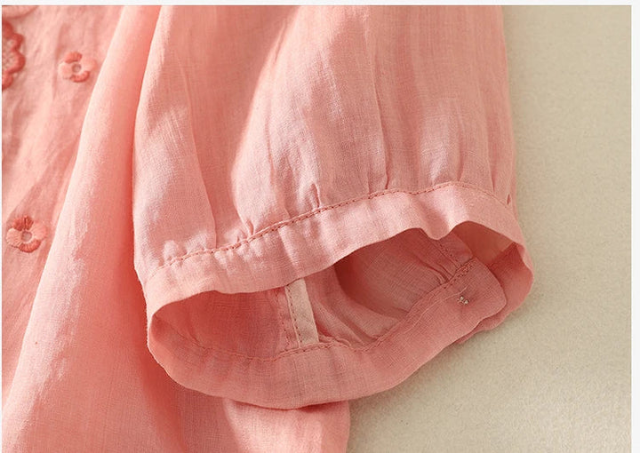 Morgan and Brooke | V-Neck Cotton Blouse