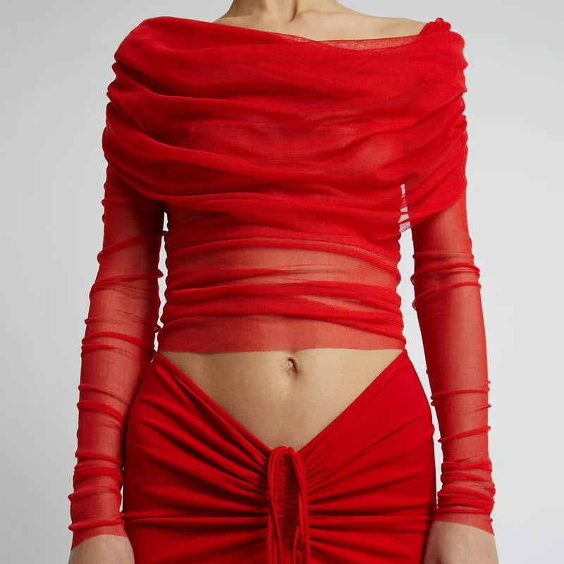 Morgan & Brooke | Oversized Sheer Mesh Overshirt