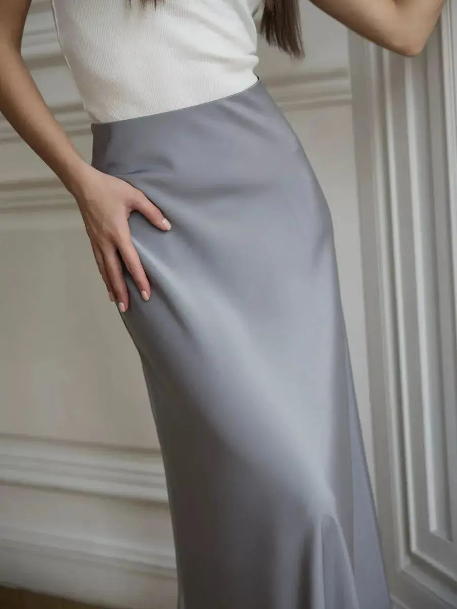 Morgan & Brooke | Fishtail Satin Maxi Skirt