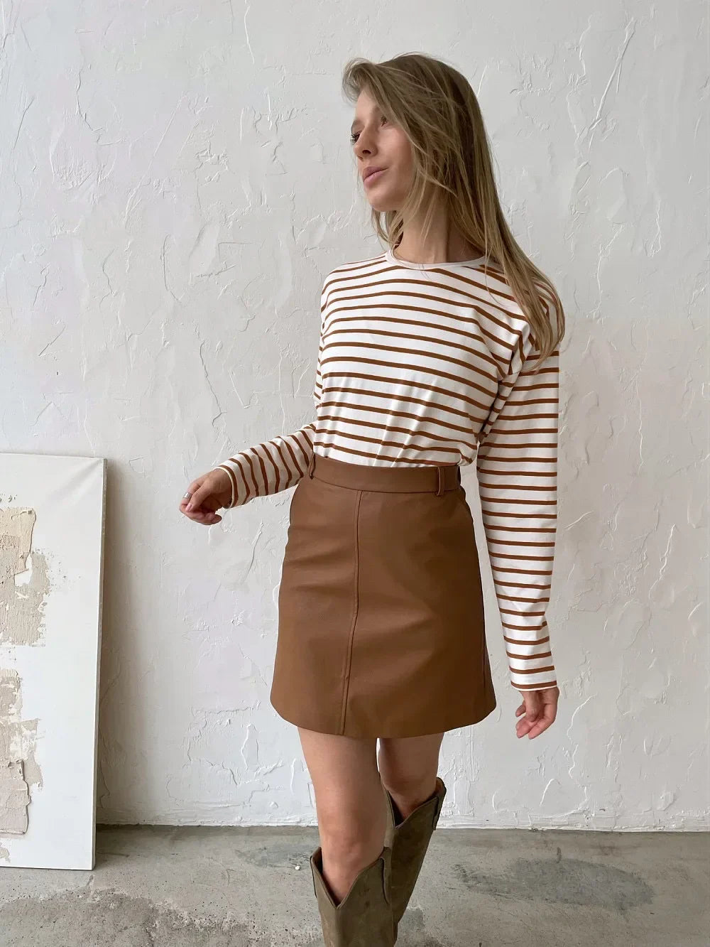 Morgan & Brooke | Navy & White Striped Cotton Shirt