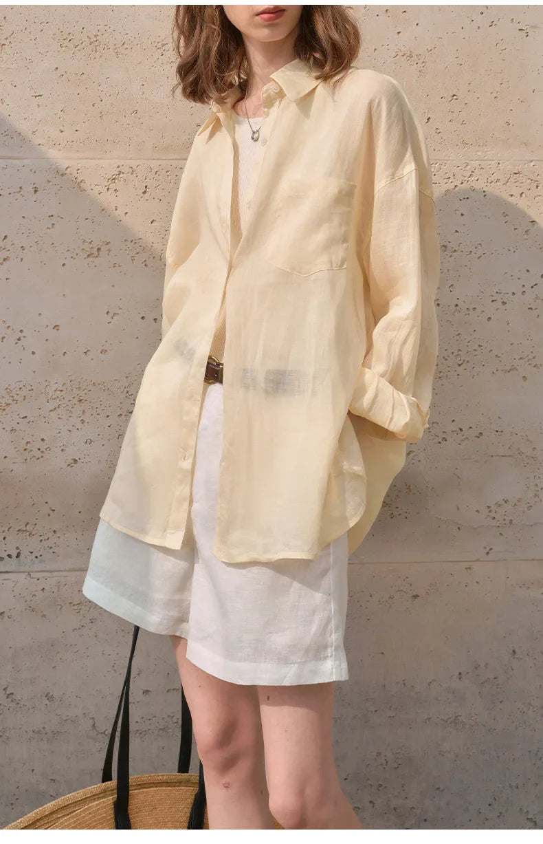 Morgan & Brooke | Sheer Oversized Ramie Shirt
