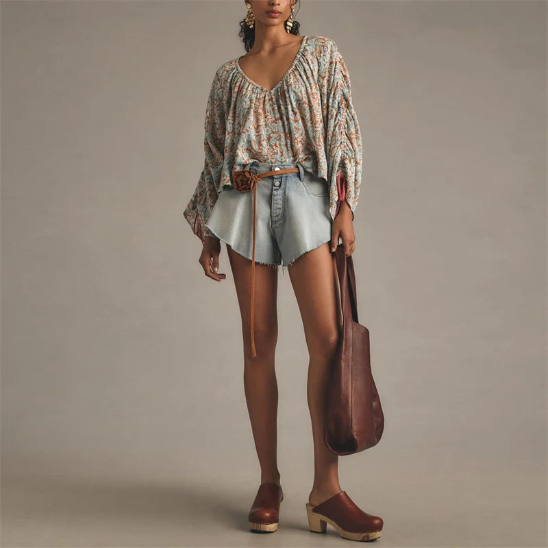 Morgan & Brooke | Ivory Floral Print Viscose Blouse