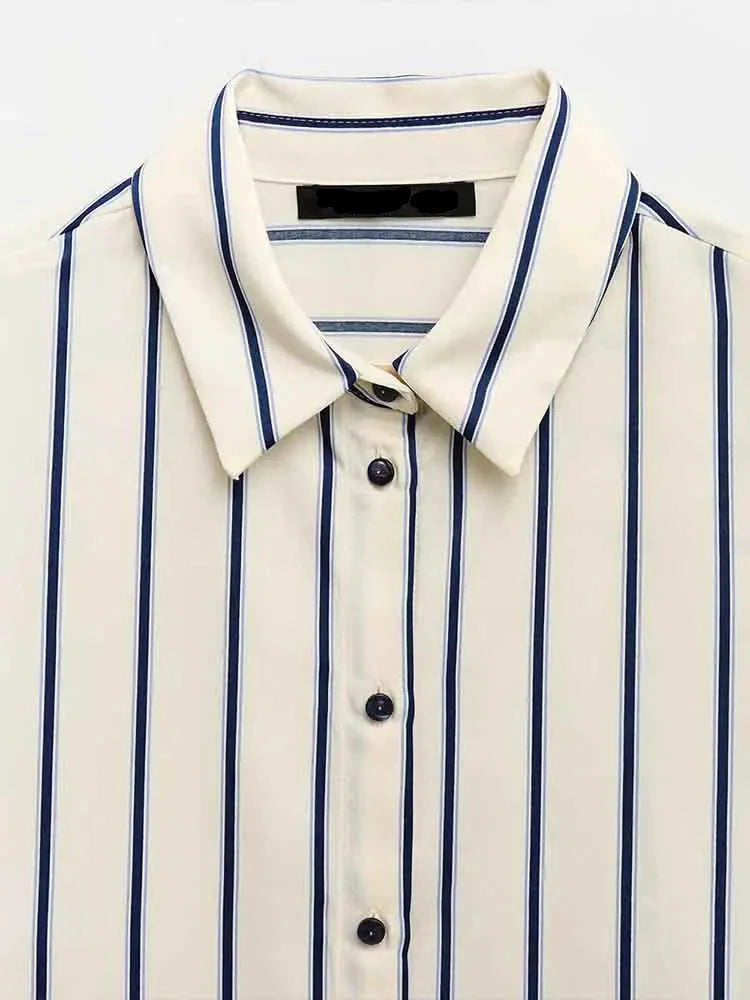 Morgan and Brooke | Striped Button-Up Blouse