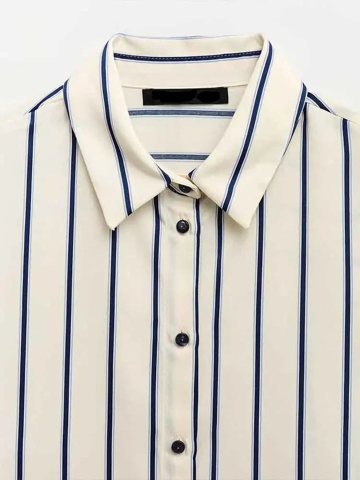 Morgan and Brooke | Striped Button-Up Blouse