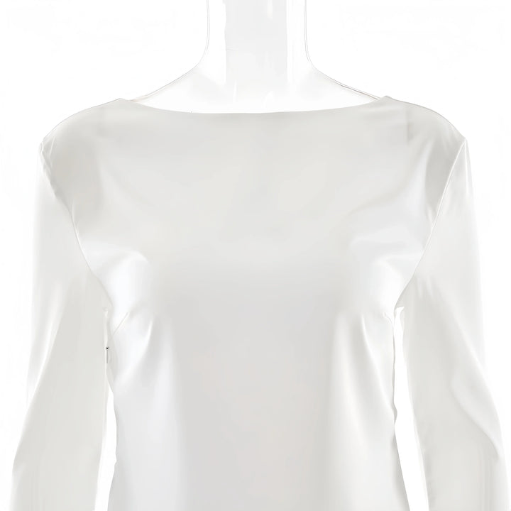 Morgan & Brooke | Long Sleeve Bell Cuff Satin Top