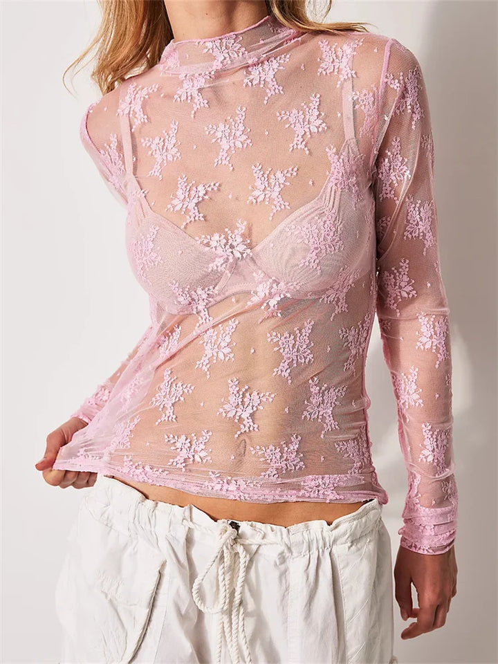 Morgan and Brooke | Lace Transparent Top