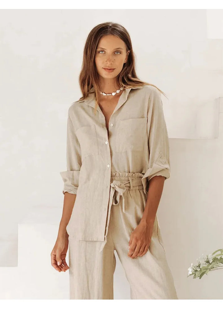 Morgan & Brooke | Oversized Patch-Pocket Linen Shirt