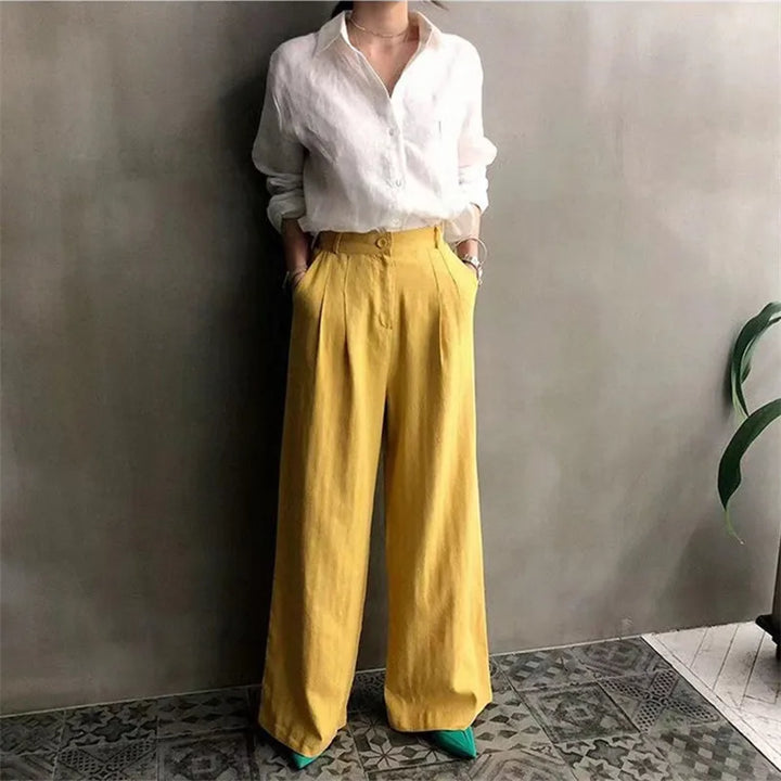 Morgan & Brooke | Open-Collar Linen Shirt
