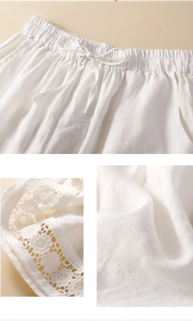 Morgan & Brooke | Embroidered Linen Shorts