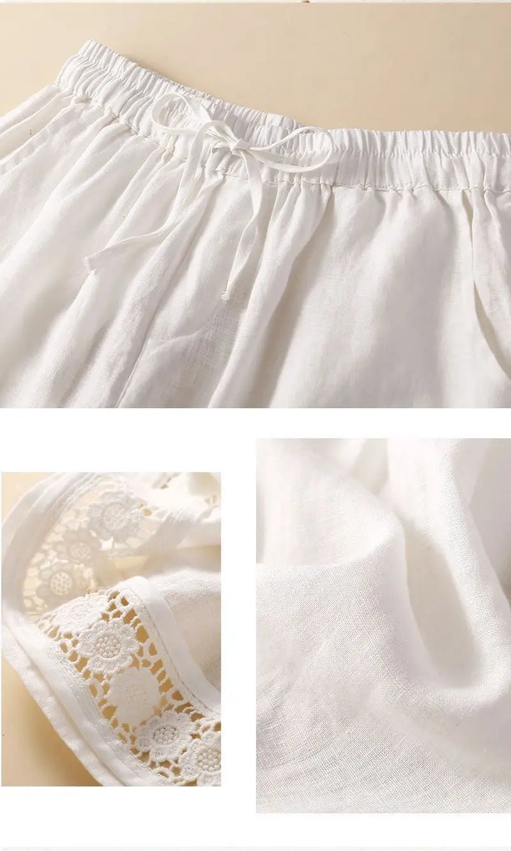 Morgan & Brooke | Embroidered Linen Shorts