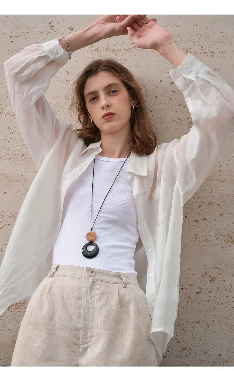 Morgan & Brooke | Sheer Oversized Ramie Shirt