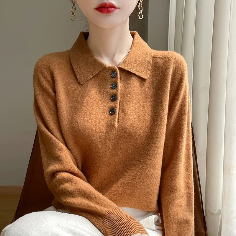 Morgan & Brooke | Polo Collar Wool Sweater