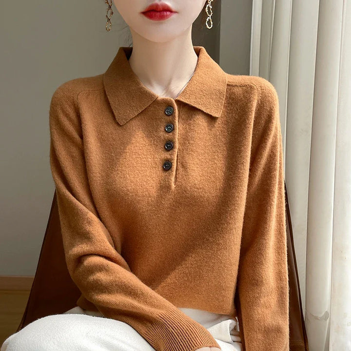 Morgan & Brooke | Polo Collar Wool Sweater