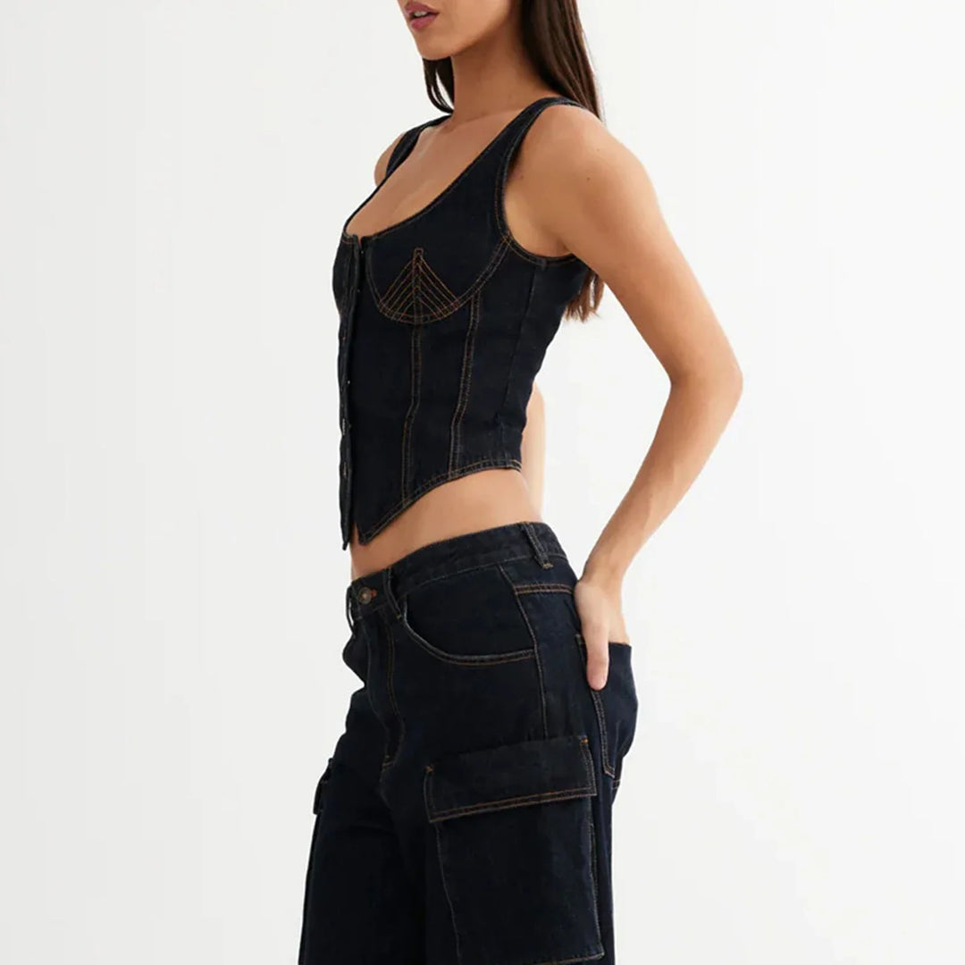 Morgan and Brooke | Denim Vest Top