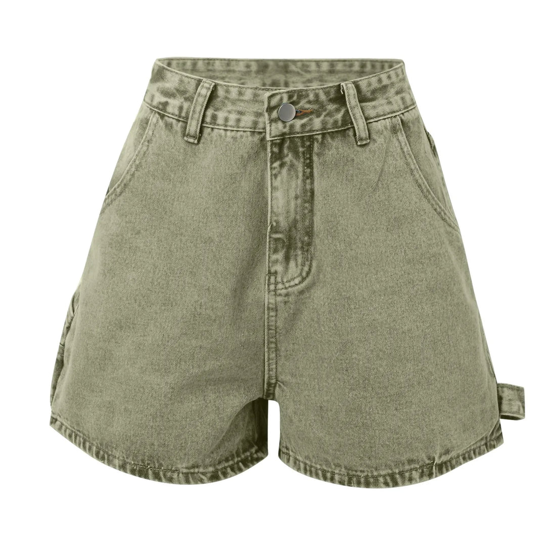 Morgan & Brooke | Indigo High-Waist Cotton Denim Shorts